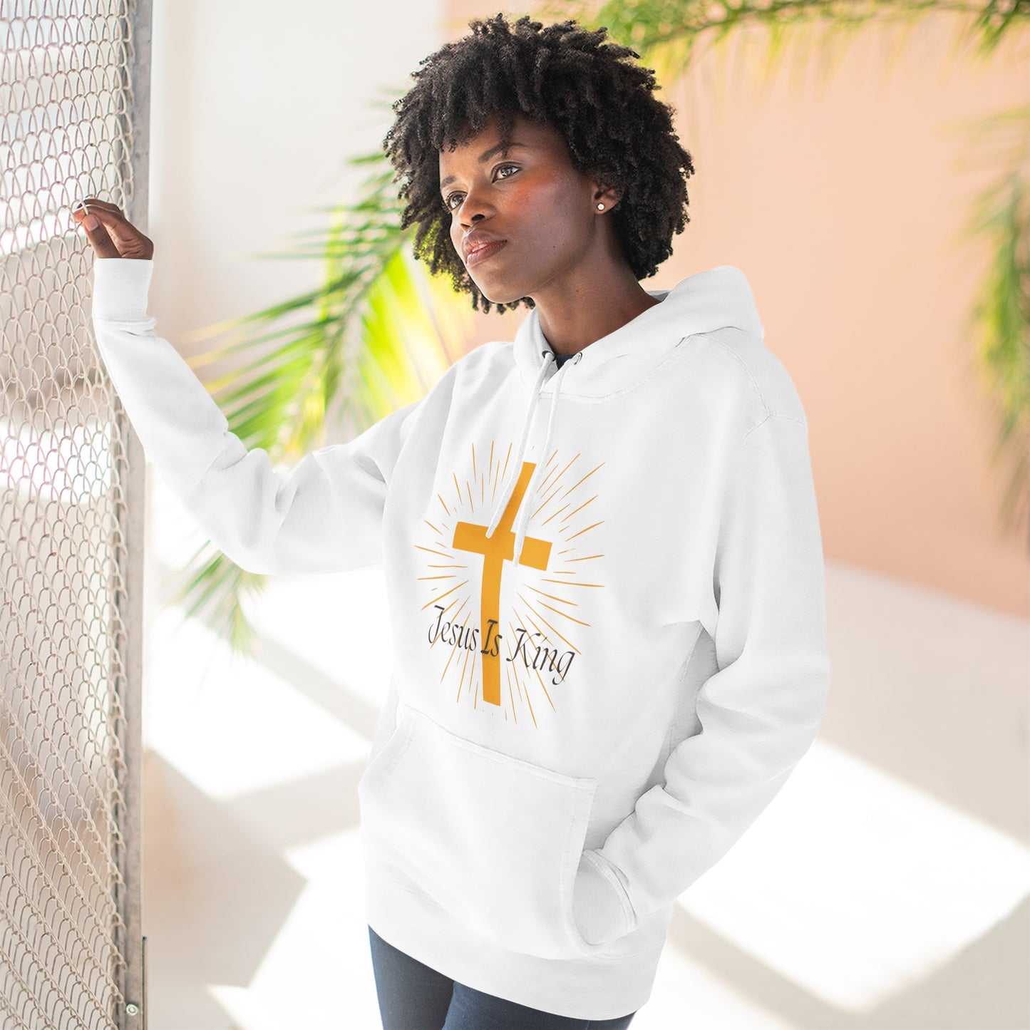 Jesus Is King Hoodie – Christian Faith Cross Pullover, Gospel Apparel, Inspirational Street wear
