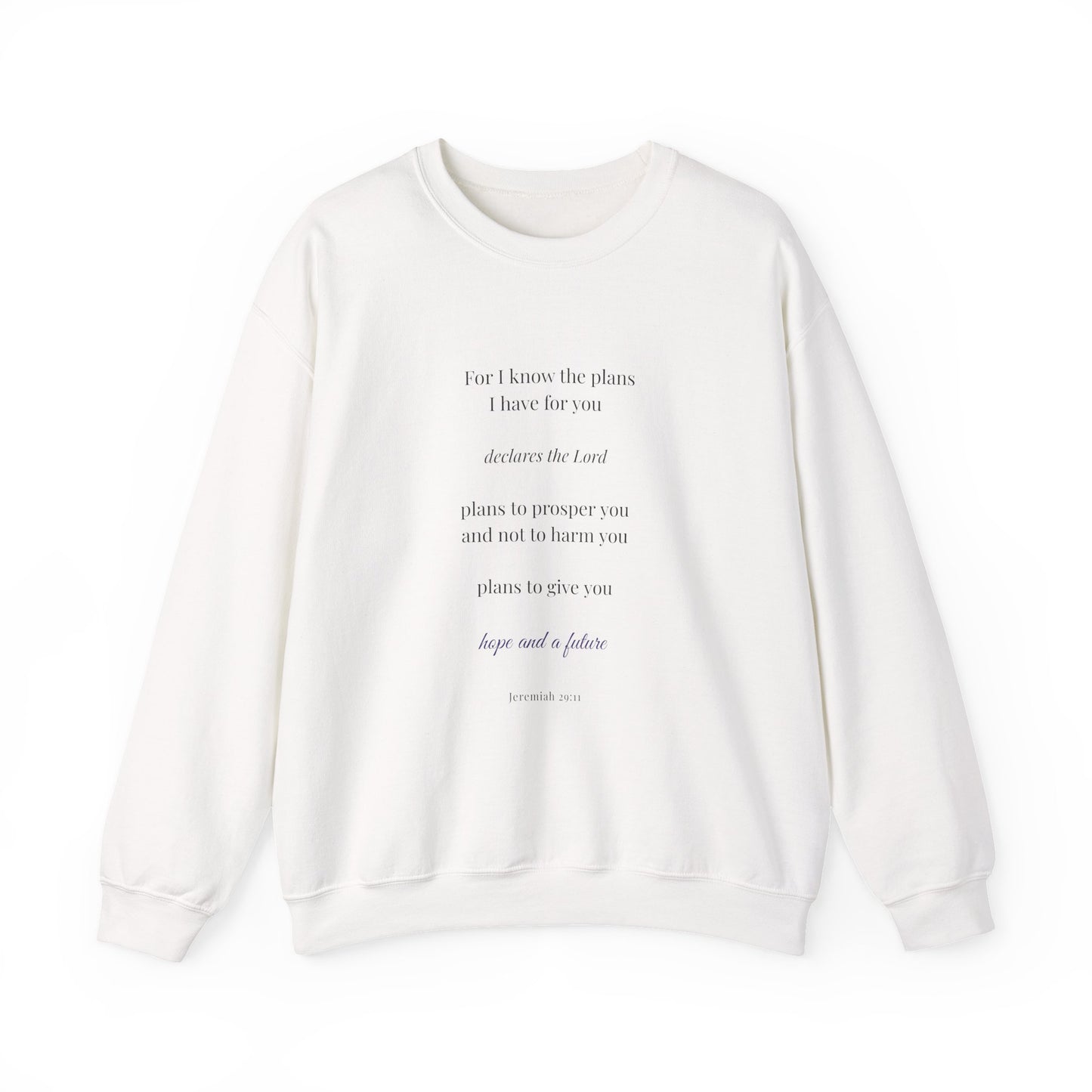 Jeremiah 29:11 Sweatshirt – “Hope and a Future” | Faith-Inspired Unisex Crewneck | Christian Apparel | Glow & Grace Collective