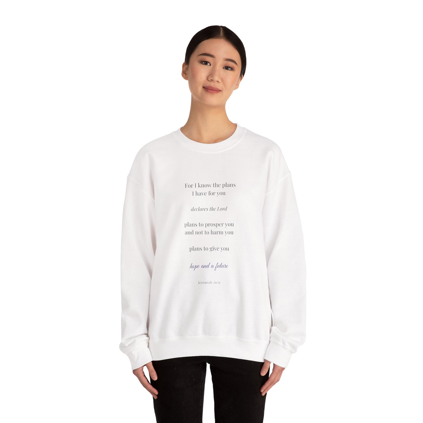 Jeremiah 29:11 Sweatshirt – “Hope and a Future” | Faith-Inspired Unisex Crewneck | Christian Apparel | Glow & Grace Collective